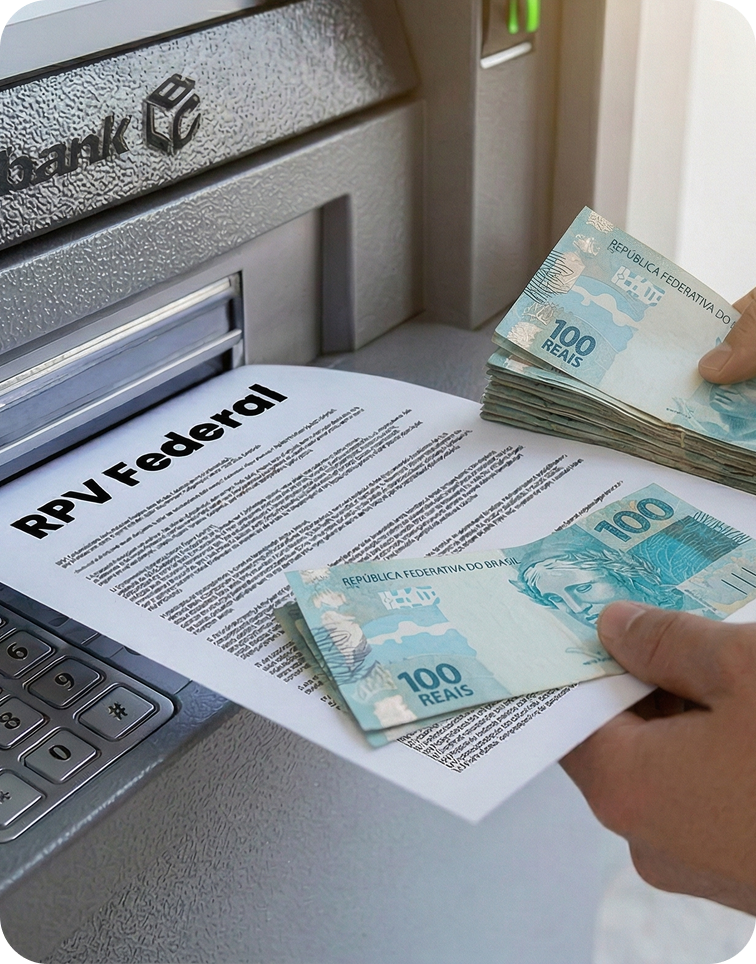 RPV Federal: Dinheiro e documento em caixa eletrônico